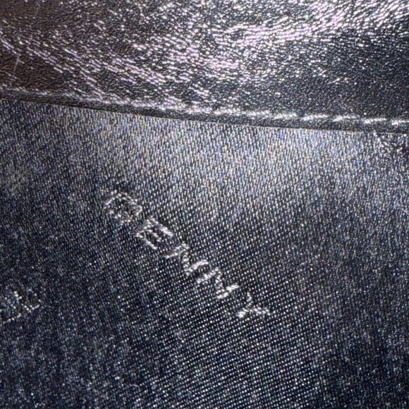 GENNY Women's Handbag Purse Black Leather Flap Zipper Minimalist Made In Italy - Picture 12 of 14